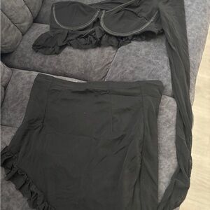 Black Ruffled skirt set